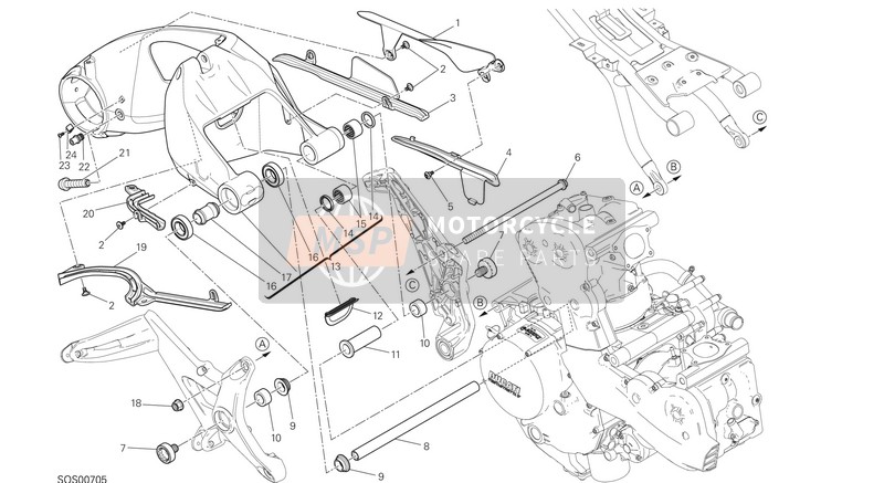 Ducati MONSTER 1200 S EU 2014 Swing Rear for a 2014 Ducati MONSTER 1200 S EU