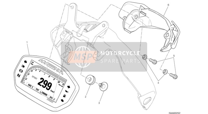 Ducati MONSTER 1200 S EU 2014 Instrumentenpaneel voor een 2014 Ducati MONSTER 1200 S EU