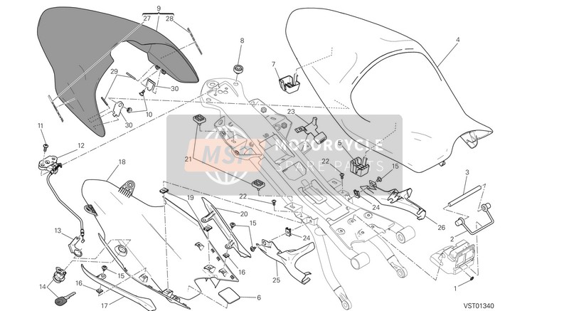 43511511A, Links Aufkleber, Ducati, 0