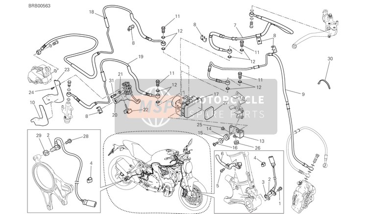 Ducati MONSTER 1200 S EU 2020 Anti-Lock Braking System (ABS) for a 2020 Ducati MONSTER 1200 S EU