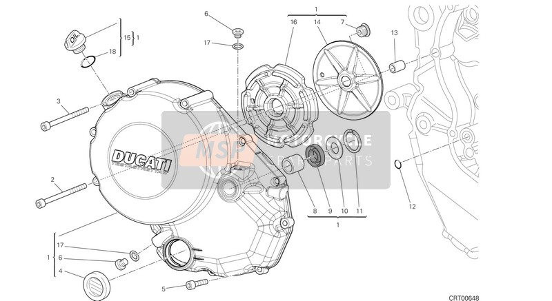 Ducati MONSTER 1200 S STRIPES EU 2015 Clutch Cover for a 2015 Ducati MONSTER 1200 S STRIPES EU