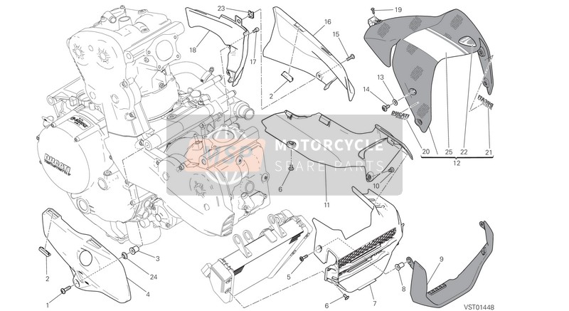 564P1132AH, Front Mudguard Assembly Carbon, Ducati, 0