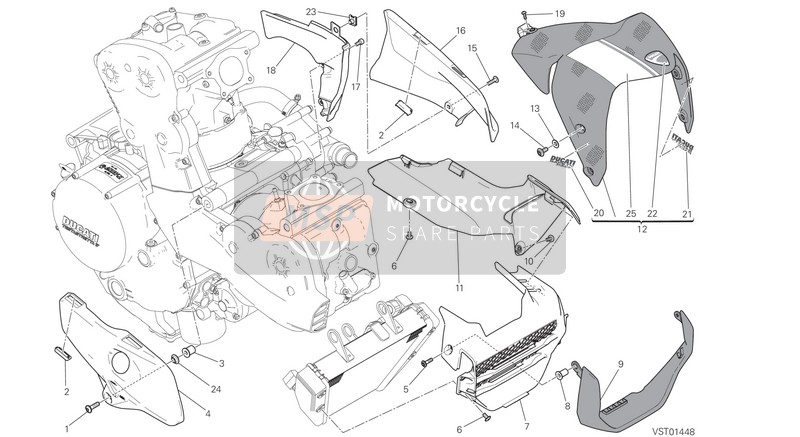 43819651A, Linea Adhesiva Blanca, Ducati, 2