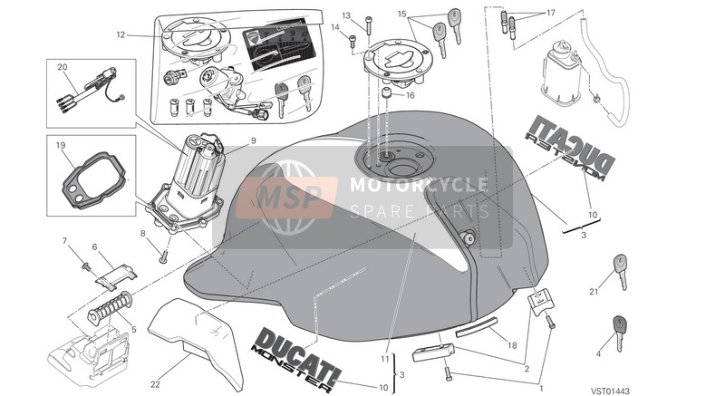 Ducati MONSTER 1200 S STRIPES USA 2015 Depósito de combustible para un 2015 Ducati MONSTER 1200 S STRIPES USA
