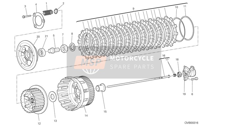 Ducati MONSTER 1200 S USA 2014 Koppeling voor een 2014 Ducati MONSTER 1200 S USA