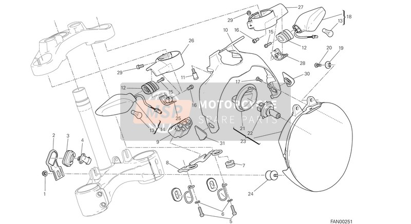 Ducati MONSTER 1200 S USA 2014 Scheinwerfer für ein 2014 Ducati MONSTER 1200 S USA