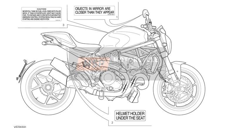 Ducati MONSTER 1200 S USA 2014 Plaques de positionnement pour un 2014 Ducati MONSTER 1200 S USA