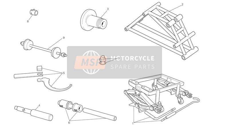 Ducati MONSTER 1200 S USA 2015 Werkstatt-Servicewerkzeuge, Gestell für ein 2015 Ducati MONSTER 1200 S USA