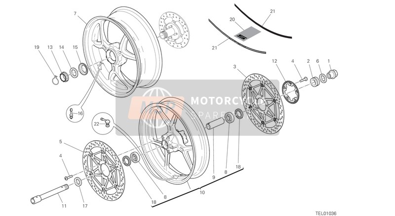 Ducati MONSTER 1200 S USA 2019 Front&Rear Wheels for a 2019 Ducati MONSTER 1200 S USA
