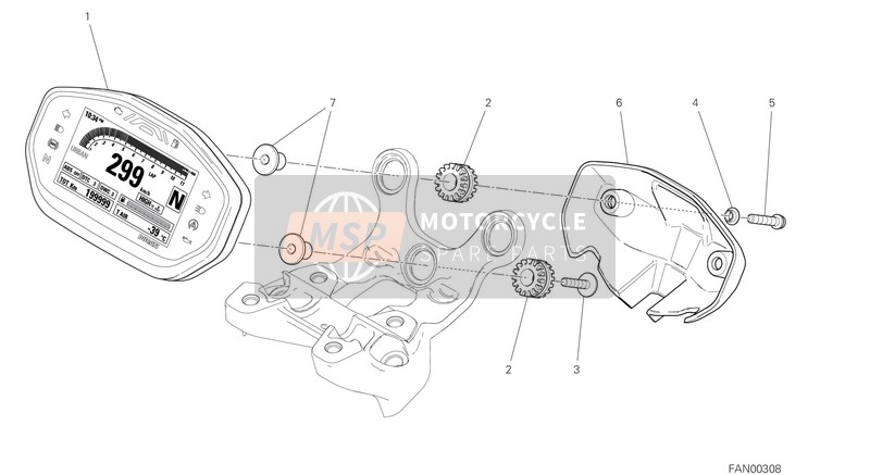 Ducati MONSTER 1200 S USA 2020 Tablero de instrumentos para un 2020 Ducati MONSTER 1200 S USA