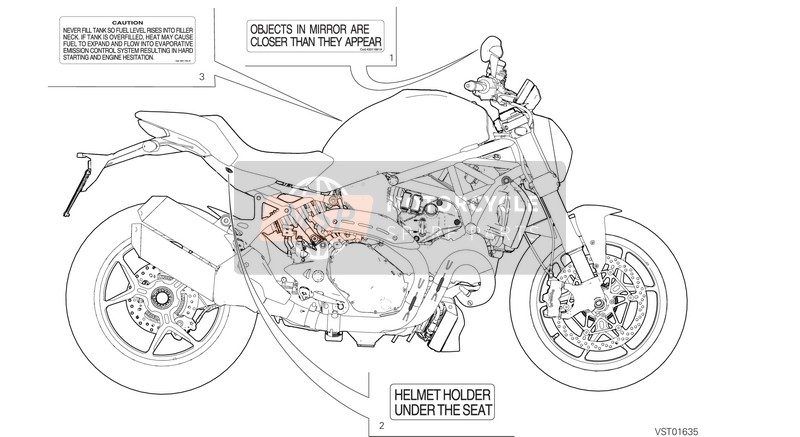 Ducati MONSTER 1200 S USA 2020 Placas de posicionamiento para un 2020 Ducati MONSTER 1200 S USA