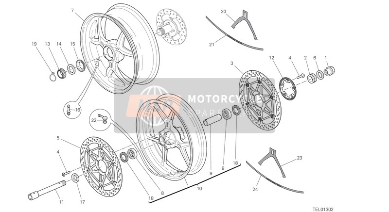 Ducati MONSTER 1200 S USA 2020 Vorderseite&Hinten Räder für ein 2020 Ducati MONSTER 1200 S USA