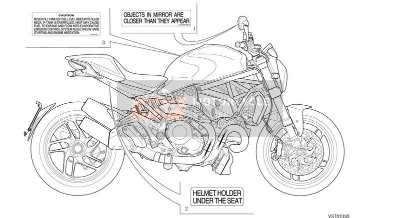 Ducati MONSTER 1200 USA 2015 Plaques de positionnement pour un 2015 Ducati MONSTER 1200 USA