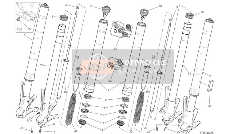 Ducati MONSTER 1200 USA 2019 Tenedor Frontal para un 2019 Ducati MONSTER 1200 USA