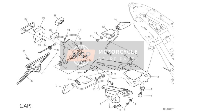 Ducati Monster 1200R EU 2016 Portatarga per un 2016 Ducati Monster 1200R EU