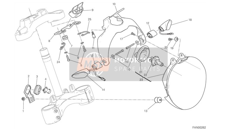 Ducati Monster 1200S EU 2016 Koplamp voor een 2016 Ducati Monster 1200S EU