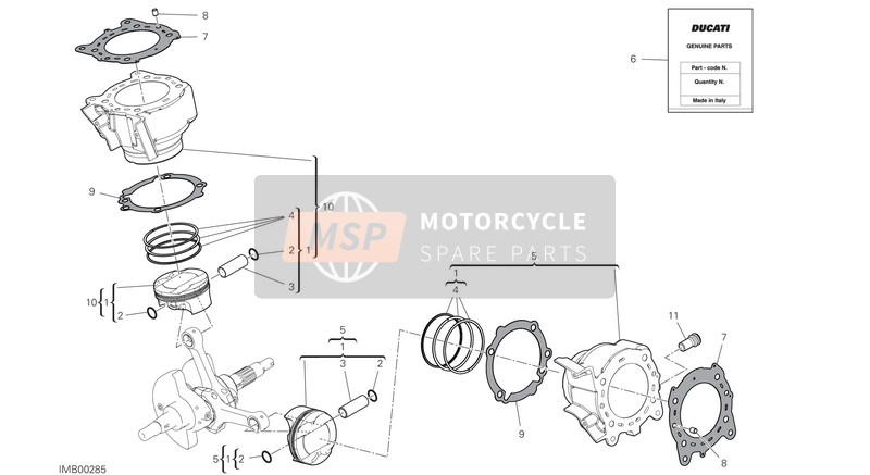 12120822A, Piston Ring Set, Ducati, 0