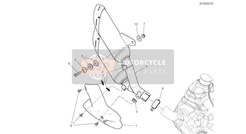 Ducati MONSTER 2021 Cansada Silenciador para un 2021 Ducati MONSTER