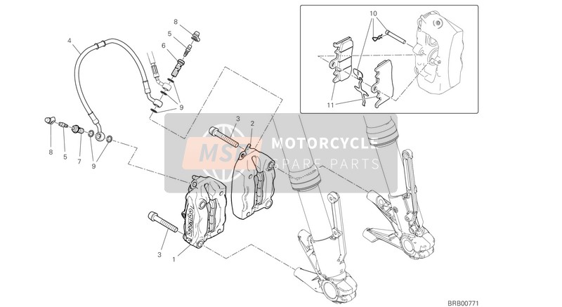 Ducati MONSTER 2021 Sistema frenante anteriore per un 2021 Ducati MONSTER