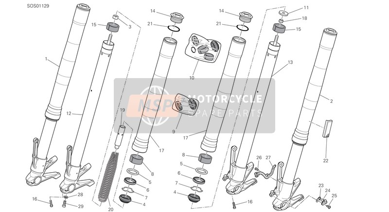 34521261A, Left Fork Leg Assy, Ducati, 0