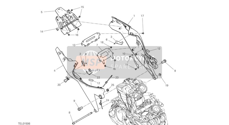 46910443A, 1803 Rear Frame Posterior Bracket, Ducati, 0