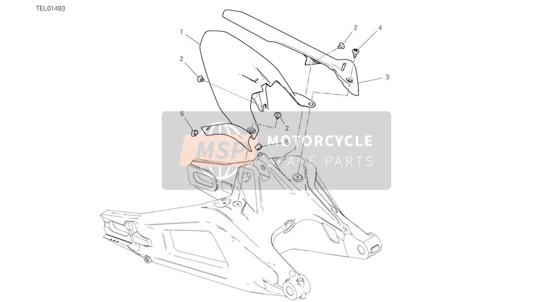 Ducati MONSTER 2021 Achterspatbord voor een 2021 Ducati MONSTER