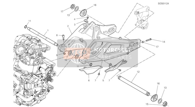 37012493AA, Rear Swinging Arm, Ducati, 0