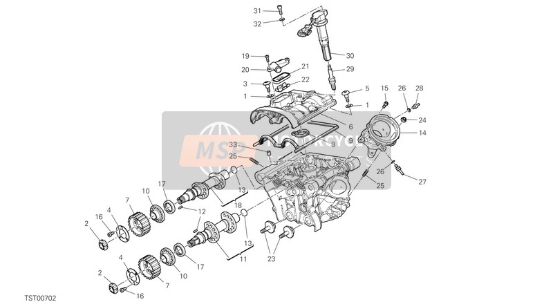 Ducati MONSTER 2021 Cabeza de cilindro vertical - Sincronización para un 2021 Ducati MONSTER