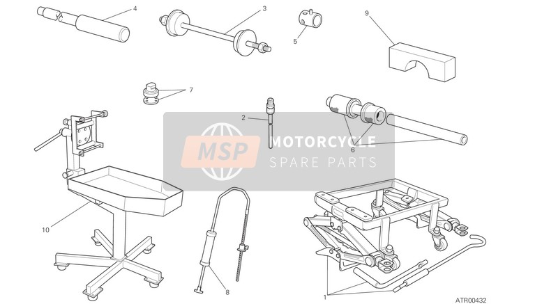 Ducati MONSTER 2021 Werkstatt-Servicewerkzeuge (Gestell) für ein 2021 Ducati MONSTER