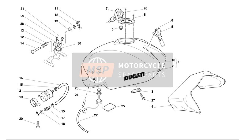 58610371AH, Serbatoio Carburante, Ducati, 0