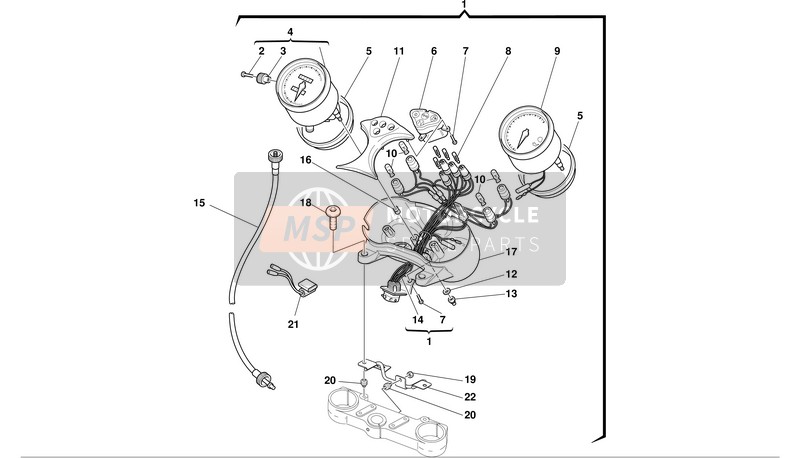 40710091A, Case, Speedometer Lower, Ducati, 1