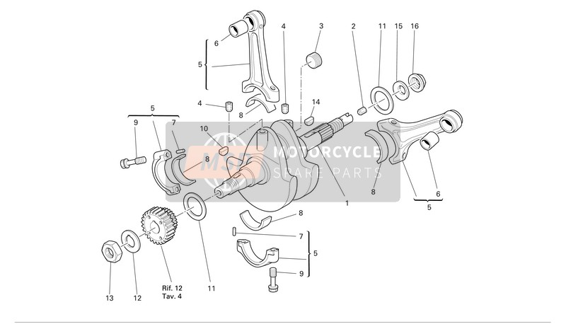 Ducati MONSTER 400 USA-CANADA 2005 Bielas para un 2005 Ducati MONSTER 400 USA-CANADA