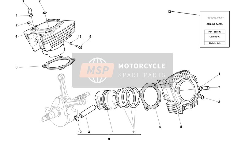 79120141B, Serie Guarnizioni Smeriglio, Ducati, 0