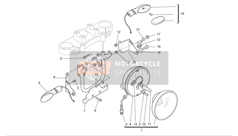 Ducati MONSTER 620 DARK Eu 2005 Faro para un 2005 Ducati MONSTER 620 DARK Eu