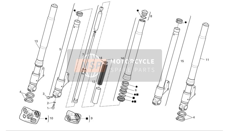 34520101A, Vork Been Assy, Links, Ducati, 0