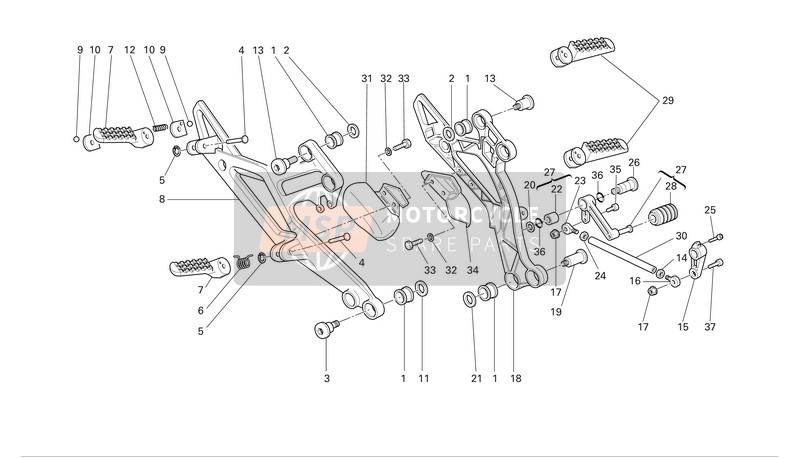 69924181A, Kit Pedane Ant.SX-DX 620 MR/05, Ducati, 0
