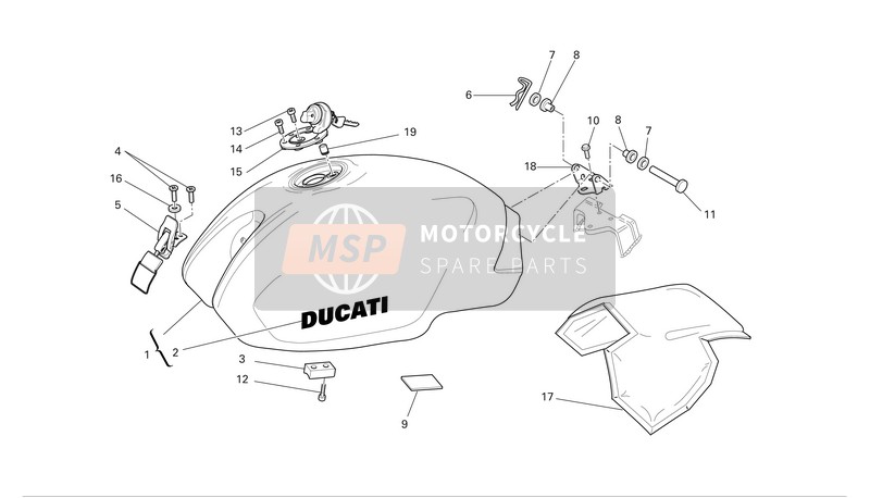 Ducati MONSTER 620 DARK Eu 2005 Serbatoio di carburante per un 2005 Ducati MONSTER 620 DARK Eu