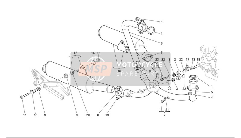 Ducati MONSTER 620 DARK MONODISCO Eu 2005 ABGASSYSTEM für ein 2005 Ducati MONSTER 620 DARK MONODISCO Eu