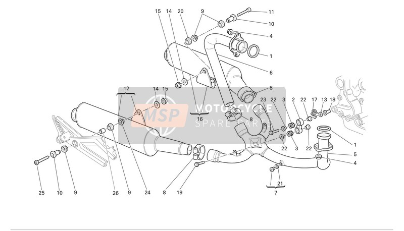 Ducati MONSTER 620 DARK Usa 2005 ABGASSYSTEM für ein 2005 Ducati MONSTER 620 DARK Usa