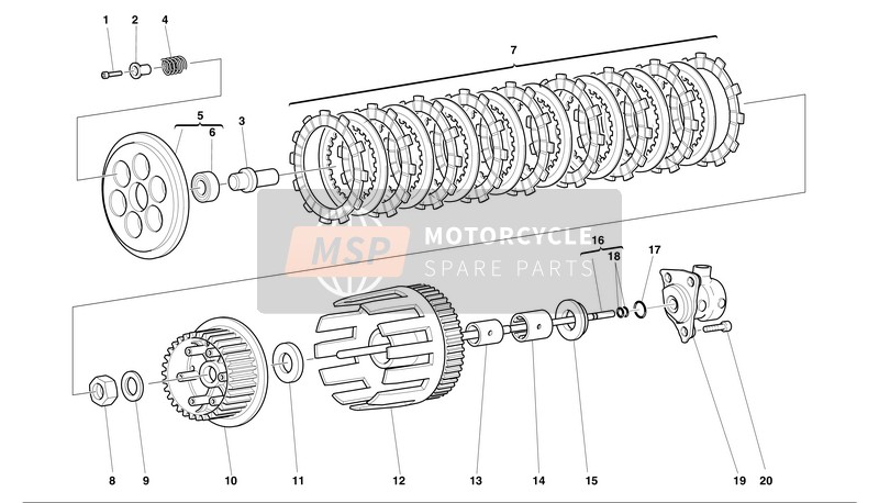 Ducati MONSTER 620 Eu 2002 Clutch for a 2002 Ducati MONSTER 620 Eu