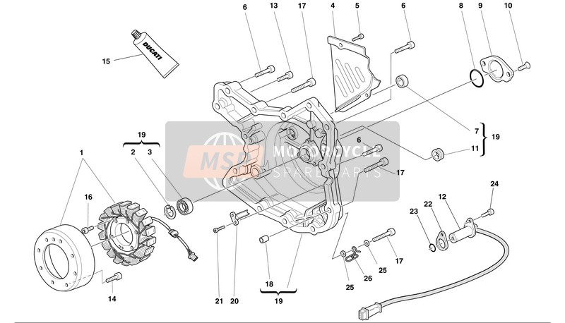 Ducati MONSTER 620 Eu 2002 Cubierta del alternador para un 2002 Ducati MONSTER 620 Eu