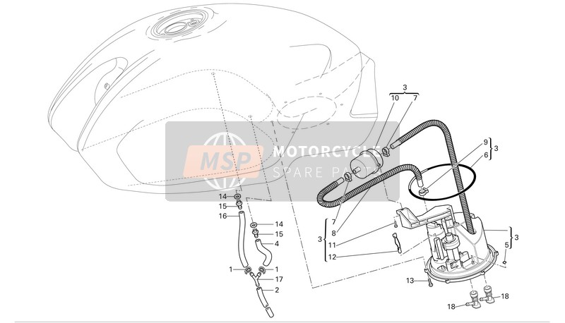 Ducati MONSTER 620 Eu 2005 Système de carburant pour un 2005 Ducati MONSTER 620 Eu