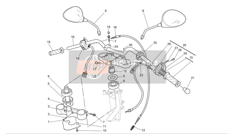 Ducati MONSTER 620 Eu 2006 Manubrio e comandi per un 2006 Ducati MONSTER 620 Eu