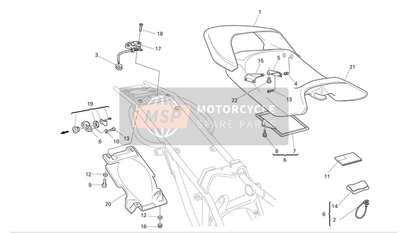 Ducati MONSTER 620 Eu 2006 Asiento para un 2006 Ducati MONSTER 620 Eu