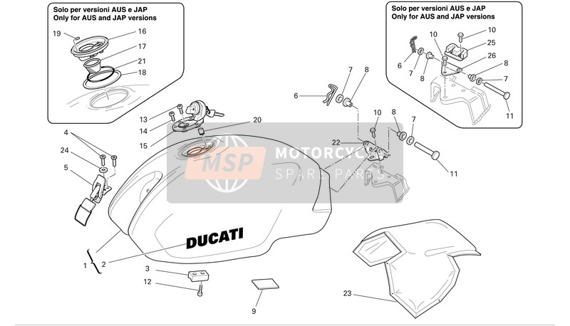 Ducati MONSTER 620 I.E. Eu 2004 Réservoir d'essence pour un 2004 Ducati MONSTER 620 I.E. Eu