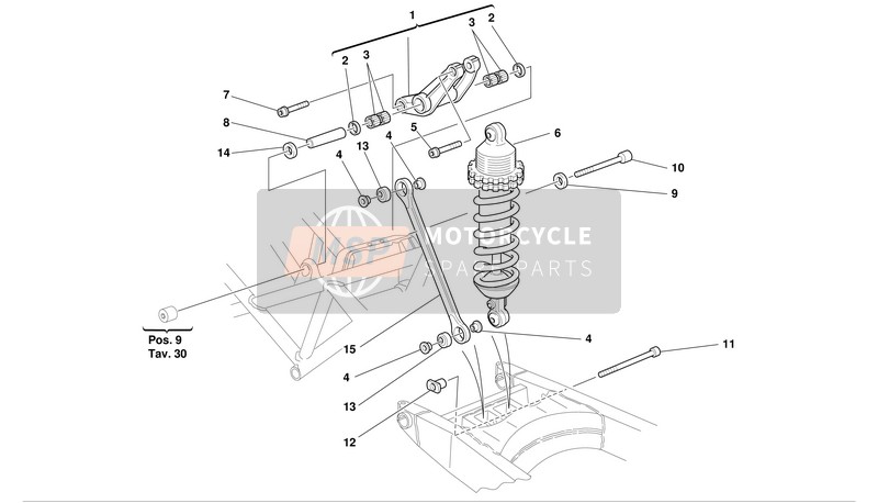 Ducati MONSTER 620 I.E. Usa 2003 Suspensión trasera para un 2003 Ducati MONSTER 620 I.E. Usa