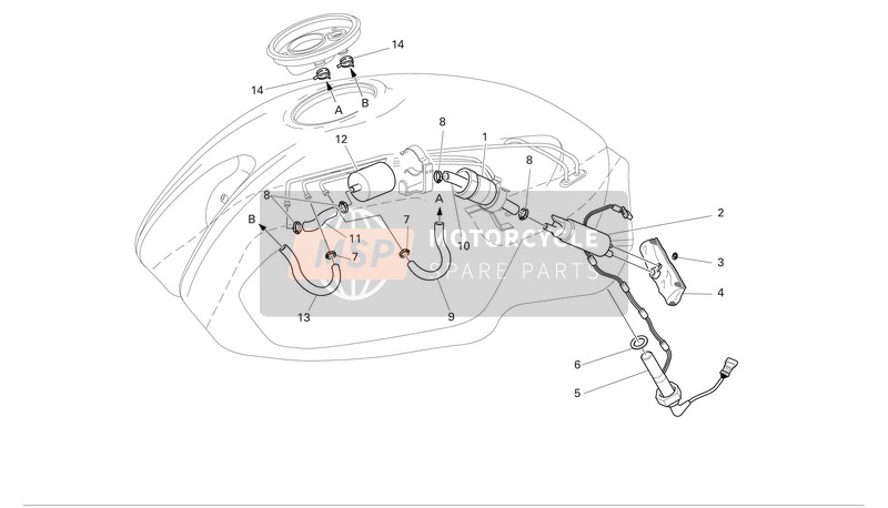 Ducati MONSTER 620 I.E. Usa 2004 Sistema di alimentazione carburante per un 2004 Ducati MONSTER 620 I.E. Usa