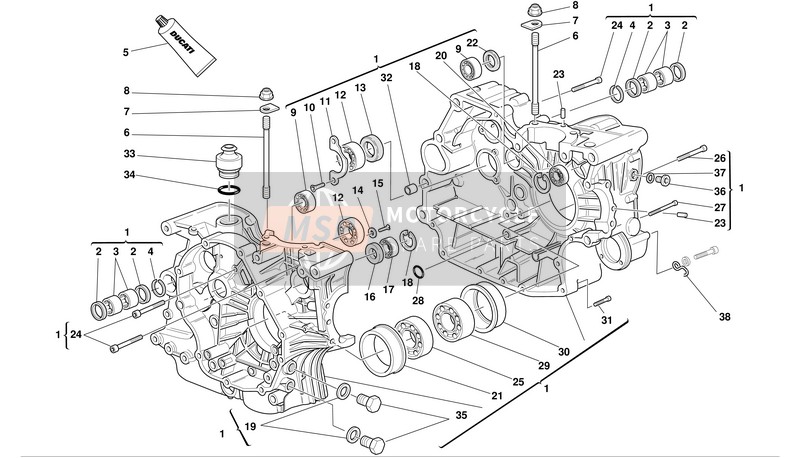 Ducati MONSTER 620 Usa 2002 Half Crankcase for a 2002 Ducati MONSTER 620 Usa