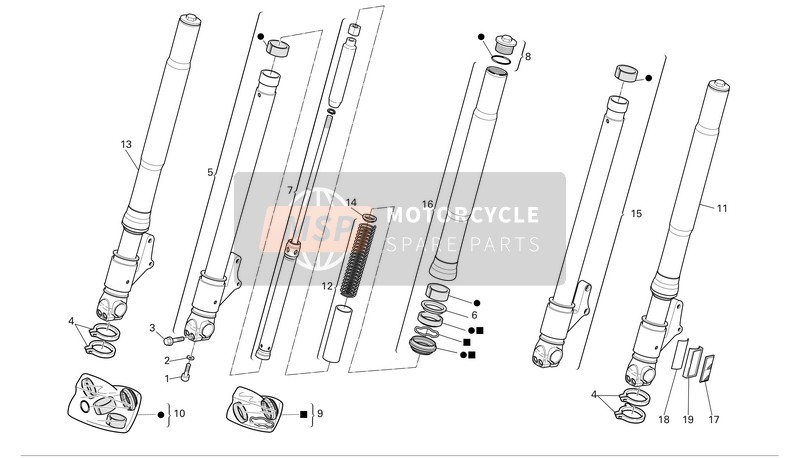 FRONT FORK(JKAZX900CDA032421&SIM;)