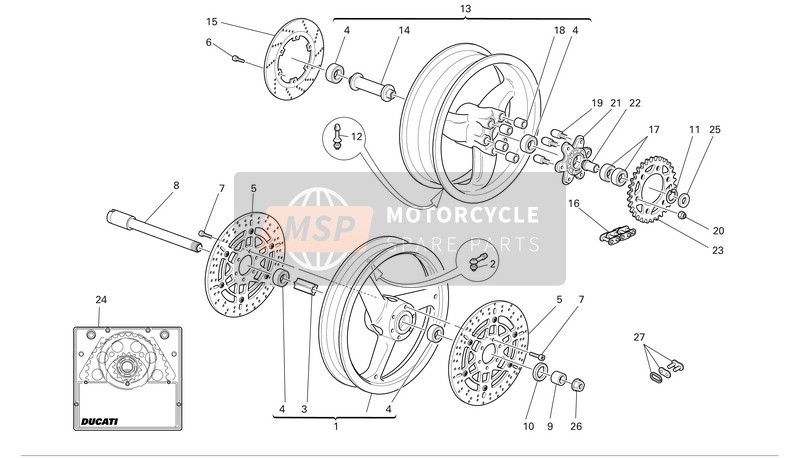 Ducati MONSTER 620 Usa 2006 Räder vorne und hinten für ein 2006 Ducati MONSTER 620 Usa